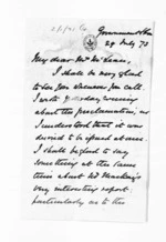 2 pages written 29 Jul 1873 by Sir James Fergusson to Sir Donald McLean, from Inward letters - Sir James Fergusson (Governor)