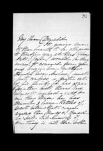 2 pages written by Catherine Isabella McLean in Glenorchy to Sir Donald McLean, from Inward family correspondence - Catherine Hart (sister); Catherine Isabella McLean (sister-in-law)