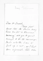 2 pages written by May Johnson to Sir Donald McLean, from Inward letters - Surnames, Johnson