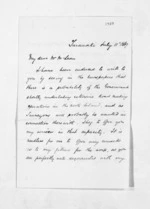 2 pages written 11 Jul 1867 by Stephenson Percy Smith in Taranaki Region to Sir Donald McLean in Wellington, from Inward letters - Surnames, Smith