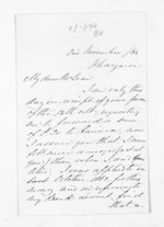 3 pages written 2 Nov 1863 by William Nicholas Searancke in Whangarei to Sir Donald McLean in Napier City, from Inward letters - W N Searancke