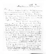 3 pages written 23 Jan 1861 by Sir Donald McLean in Auckland City to Sir Thomas Robert Gore Browne, from Secretary, Native Department -  War in Taranaki and Waikato and King Movement