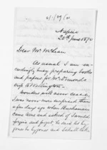 2 pages written 20 Jun 1870 by Edward Lister Green in Napier City to Sir Donald McLean, from Inward letters - Edward L Green