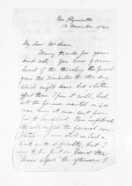 2 pages written 12 Nov 1860 by C Pasley in New Plymouth to Sir Donald McLean, from Inward letters - Surnames, Pas - Pea