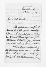 3 pages written 13 Mar 1874 by Edward Lister Green in Auckland Region to Sir Donald McLean, from Inward letters - Edward L Green