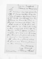 2 pages written 14 Mar 1875 by Thomas Sanders in Tauranga to Sir Donald McLean, from Inward letters - Surnames, Sal - Say