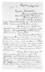 2 pages written 4 Aug 1865 by Sir Donald McLean in Napier City, from Superintendent, Hawkes Bay and Government Agent, East Coast - Papers