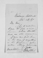 1 page written 26 Oct 1867 by Robert Park to Sir Donald McLean, from Inward letters - Surnames, Pal - Par