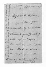 3 pages written 22 Apr 1857 by Charles Heaphy to Sir Donald McLean, from Inward letters -  Charles Heaphy