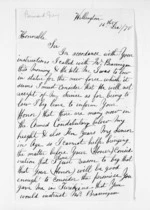 3 pages written 16 Dec 1870 by Bernard Grey in Wellington, from Inward letters - Surnames, Gre