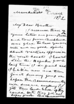 5 pages written 2 Mar 1872 by Alexander McLean in Maraekakaho to Sir Donald McLean, from Inward family correspondence - Alexander McLean (brother)
