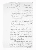 2 pages written 6 Aug 1857 by Archibald Watson Shand in Chatham Islands, from Inward letters - Surnames, Sey - She