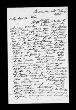 3 pages written 31 Jan 1860 by Robert Roger Strang in Wellington to Sir Donald McLean, from Family correspondence - Robert Strang (father-in-law)