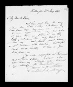 1 page written 28 Jan 1853 by Robert Roger Strang in Wellington to Sir Donald McLean, from Family correspondence - Robert Strang (father-in-law)
