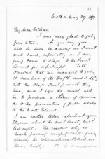 8 pages written 29 May 1871 by Sir Francis Dillon Bell in Wellington to Sir Donald McLean in Napier City, from Inward letters - Francis Dillon Bell