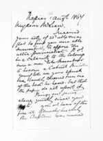 4 pages written 1 Aug 1867 by John Gibson Kinross in Napier City to Sir Donald McLean, from Inward letters -  John G Kinross