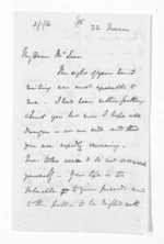 4 pages written 22 Nov 1869 by Sir Thomas Robert Gore Browne to Sir Donald McLean, from Inward letters -  Sir Thomas Gore Browne (Governor)