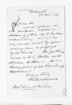 1 page written 15 Dec 1871 by an unknown author in Wellington, from Inward letters - W S Moorhouse