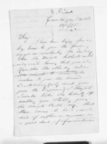 3 pages written 18 Feb 1875 by E Prime in Cambridge to Sir Donald McLean, from Inward letters - Surnames, Pre - Pri