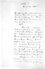 4 pages written 12 Dec 1864 by Sir Donald McLean, from Superintendent, Hawkes Bay and Government Agent, East Coast - Papers