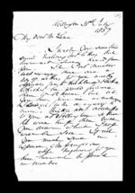 5 pages written 31 Jul 1857 by Robert Roger Strang in Wellington to Sir Donald McLean, from Family correspondence - Robert Strang (father-in-law)