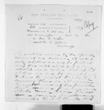 7 pages written 20 Oct 1870 by an unknown author in Marton to Sir Donald McLean in Wellington, from Native Minister and Minister of Colonial Defence - Inward telegrams