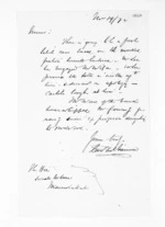 1 page written 19 Nov 1872 by George Thomas Fannin to Sir Donald McLean, from Inward letters - G T Fannin