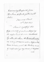 2 pages written 18 Oct 1859 by an unknown author in Downing Street, from Inward letters -  Sir Thomas Gore Browne (Governor)