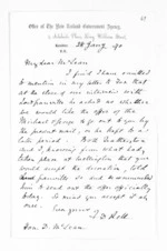 1 page written 28 Jan 1870 by Sir Francis Dillon Bell in London to Sir Donald McLean, from Inward letters - Francis Dillon Bell