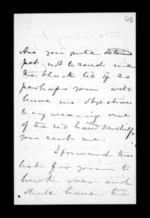 2 pages written Aug 1851 by Sir Donald McLean to Susan Douglas McLean, from Inward family correspondence - Susan McLean (wife)