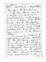 2 pages written 1 Aug 1871 by Sir William Martin in Auckland Region to Sir Donald McLean, from Inward letters - Sir William Martin