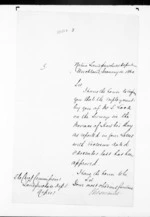 1 page written 4 Jan 1860 by Thomas Henry Smith in Auckland City to Sir Donald McLean in Napier City, from Native Land Purchase Commissioner - Papers