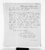 2 pages written 5 Nov 1876 by Christian Julius Toxward in Wellington to Sir Donald McLean, from Inward letters - Surnames, Tol - Tox