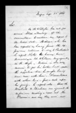 6 pages written 23 Sep 1868 by an unknown author in Napier City to Sir Donald McLean in Wellington, from Documents in Maori