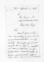 4 pages written 25 Sep 1867 by Henry MacGuire in Nelson Region to Sir Donald McLean in Hawke's Bay Region, from Inward letters - Surnames, Macfar - McHar