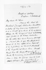 2 pages written 11 Oct 1861 by Michael Fitzgerald in Napier City to Sir Donald McLean, from Inward letters - Michael Fitzgerald