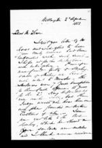3 pages written 2 Apr 1853 by Robert Roger Strang in Wellington to Sir Donald McLean, from Family correspondence - Robert Strang (father-in-law)