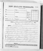 2 pages written 23 May 1876 by Sir Donald McLean in Alexandra to Hon Edward Richardson in Wellington, from Native Minister and Minister of Colonial Defence - Outward telegrams