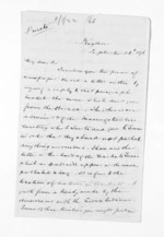 5 pages written 26 Sep 1876 by Robert Smelt Bush in Raglan to Sir Donald McLean in Wellington, from Inward letters - Robert S Bush