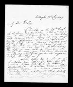 2 pages written 30 Jan 1849 by Robert Roger Strang in Wellington to Sir Donald McLean, from Family correspondence - Robert Strang (father-in-law)