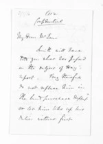 3 pages written 15 Sep 1860 by Sir Thomas Robert Gore Browne to Sir Donald McLean, from Inward and outward letters - Sir Thomas Gore Browne (Governor)
