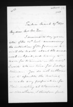 2 pages written 27 Mar 1870 by Edward Marsh Williams in Paihia to Sir Donald McLean, from Inward letters - Edward M Williams