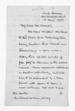 3 pages written 11 May 1875 by Charles Heaphy to Sir Donald McLean, from Inward letters -  Charles Heaphy
