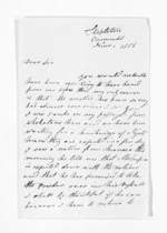 3 pages written 1 Nov 1856 by James Preece in Coromandel to Sir Donald McLean in Auckland Region, from Inward letters - James Preece