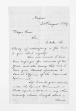 2 pages written 20 Aug 1869 by an unknown author in Napier City to Edward Lister Green, from Inward letters - Edward L Green