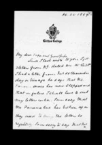 2 pages written 22 Feb 1869 by Sir Robert Donald Douglas Maclean to Sir Donald McLean, from Inward family correspondence - Douglas Maclean (son)