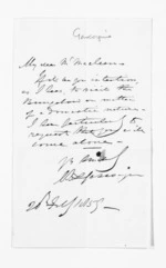 1 page written 20 Feb 1859 by Charles Manners Gascoigne to Sir Donald McLean, from Inward letters - Surnames, Gascoyne/Gascoigne