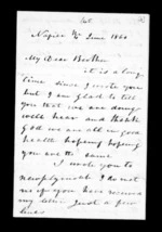 6 pages written 4 Jun 1860 by Alexander McLean in Napier City to Sir Donald McLean, from Inward family correspondence - Alexander McLean (brother)