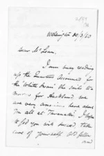 6 pages written 30 Mar 1860 by Stephen Carkeek in Wellington to Sir Donald McLean in Wairarapa, from Inward letters - Surnames, Cam - Car