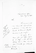 2 pages written 24 Aug 1868 by George Thomas Fannin in Napier City to Wellington, from Hawke's Bay.  McLean and J D Ormond, Superintendents - Letters to Superintendent